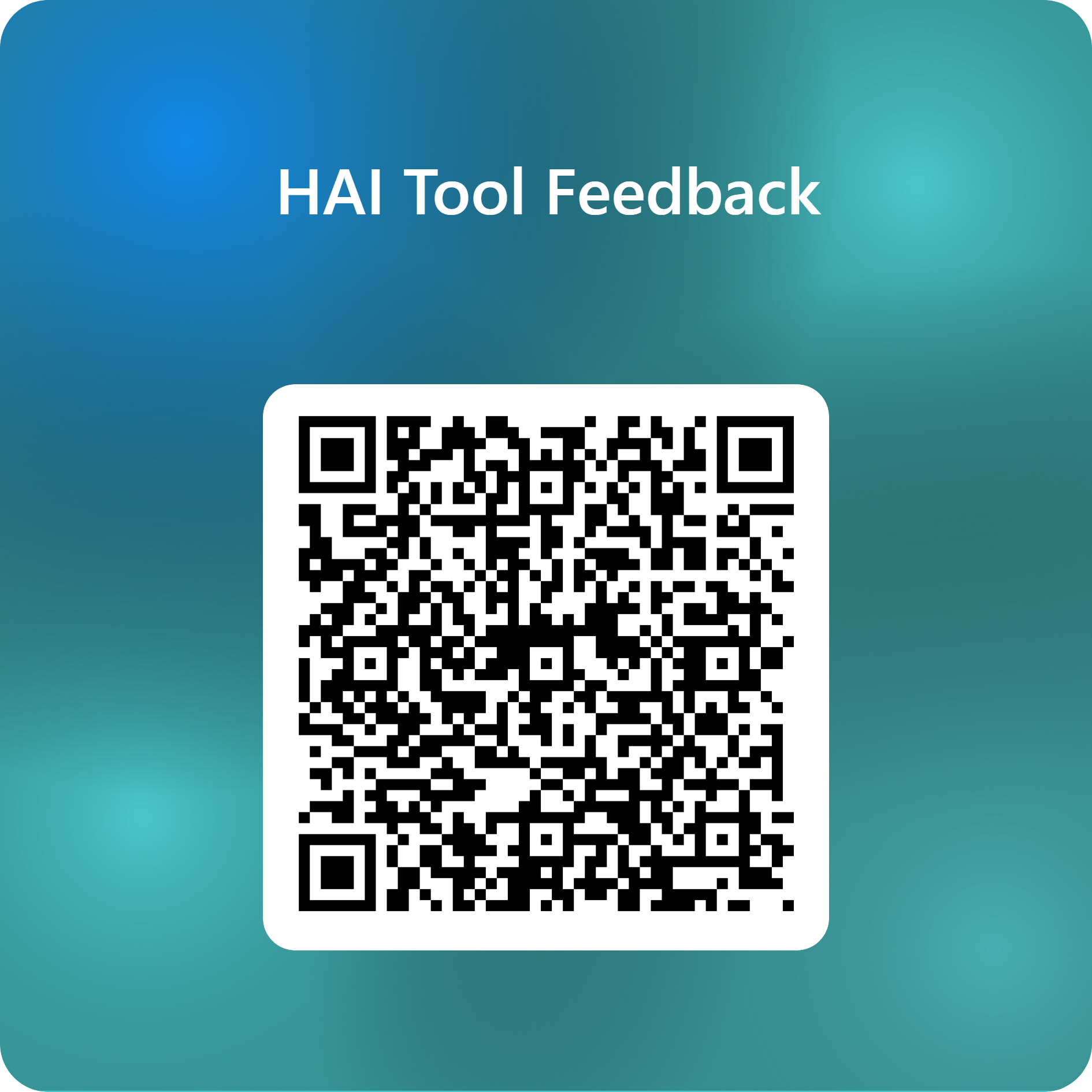 QR code to open the HAI Tool Feedback form